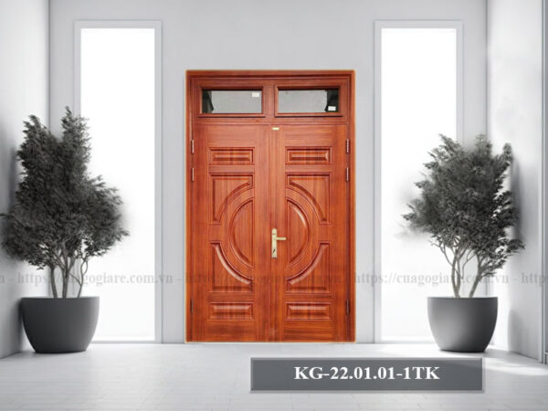 cửa thép vân gỗ 2 cánh đều KG-22.01.01-2TK.