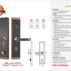 khóa điện tử kassler KL 600 copper