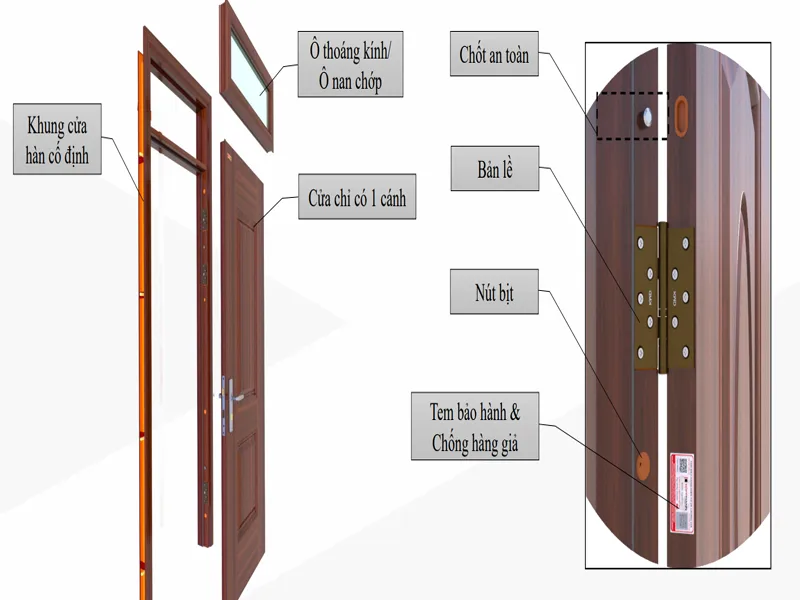 Giá cửa thép vân gỗ tại tân bình